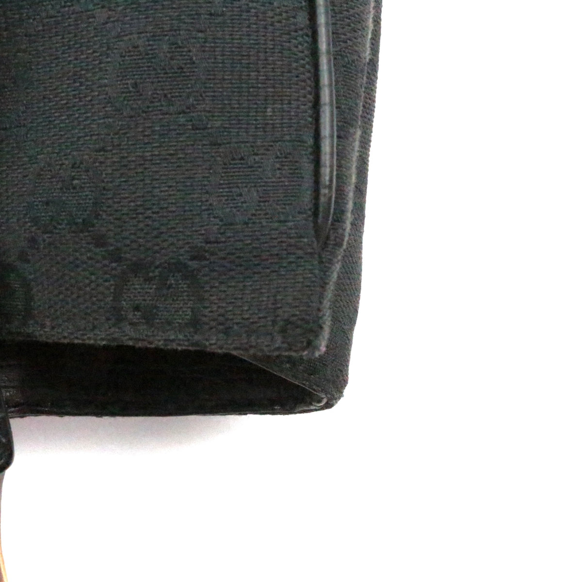 GUCCI Black Canvas Bamboo Handle Large Tote Bag [Used]