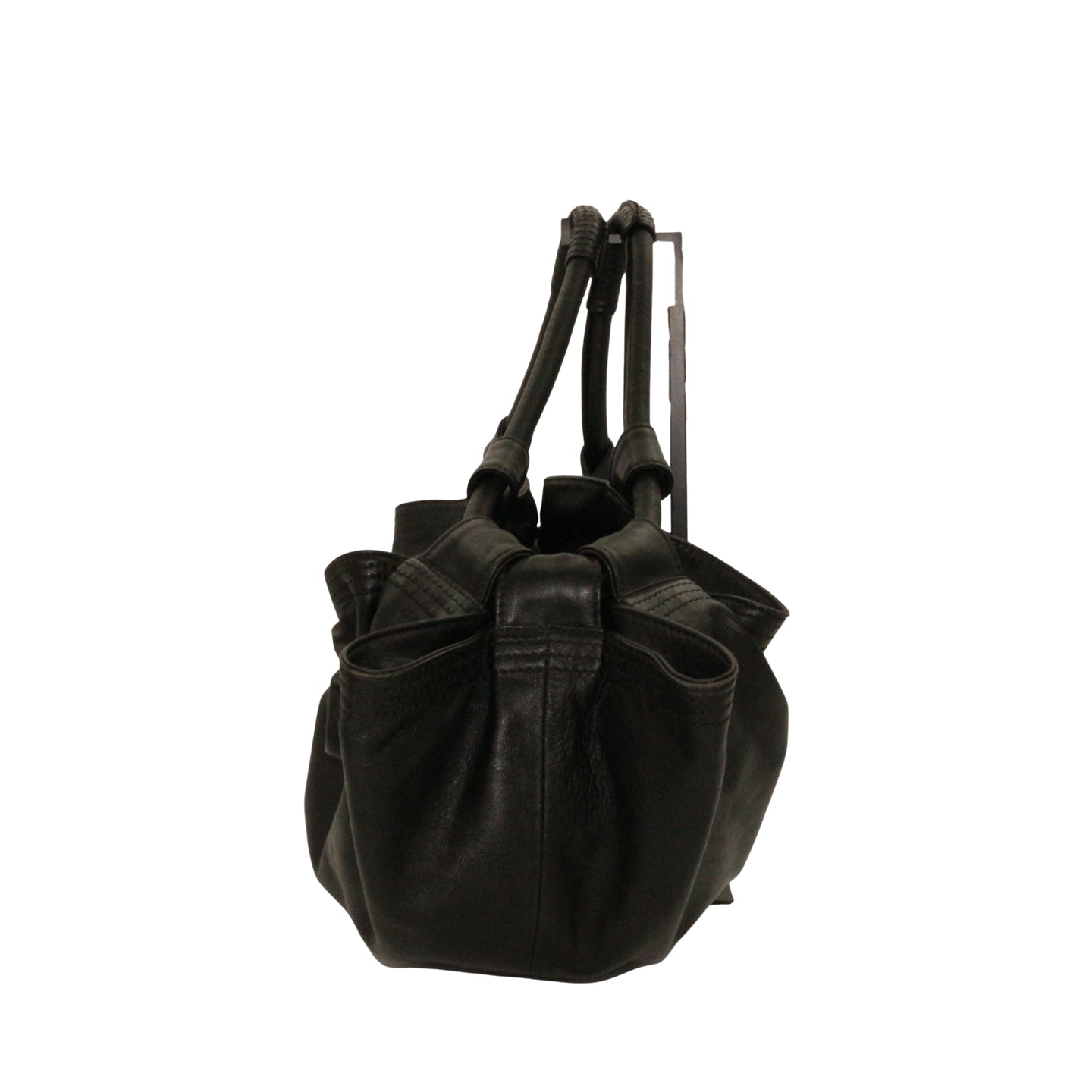LOEWE Black Lambskin Large Handheld Dumpling Bag [Used]