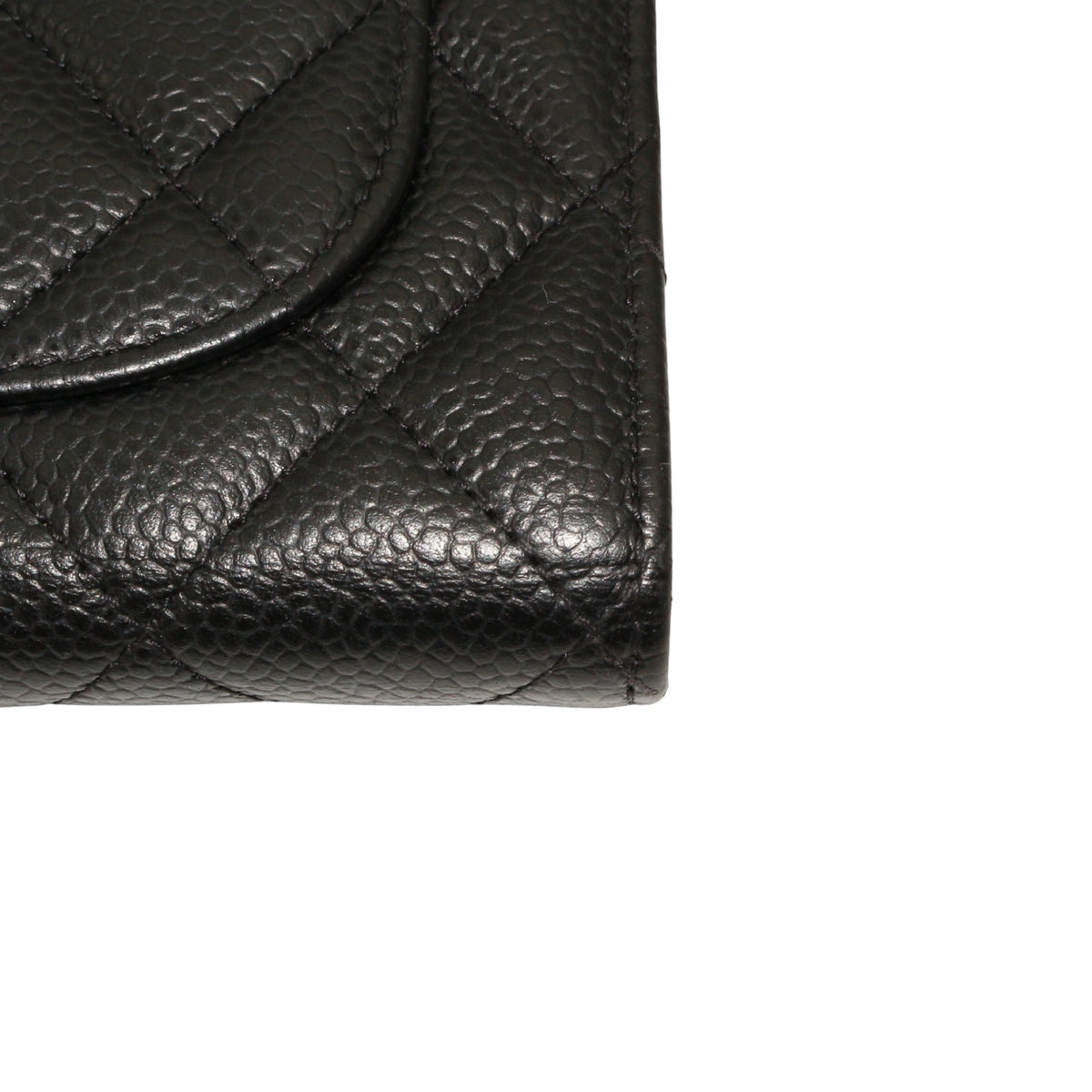 CHANEL Black Caviar Quilted Long Wallet [Used]