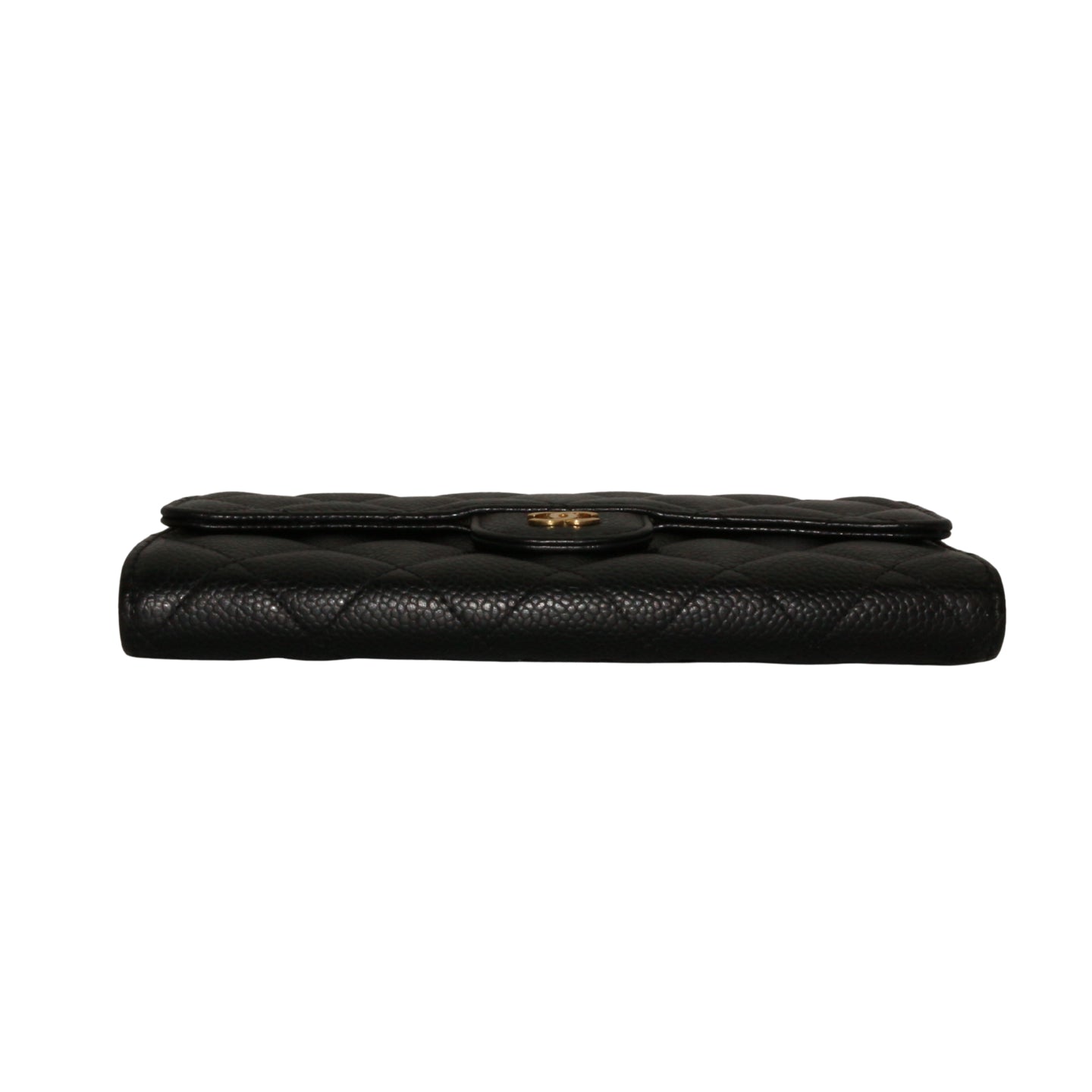 CHANEL Black Caviar Quilted Long Wallet [Used]