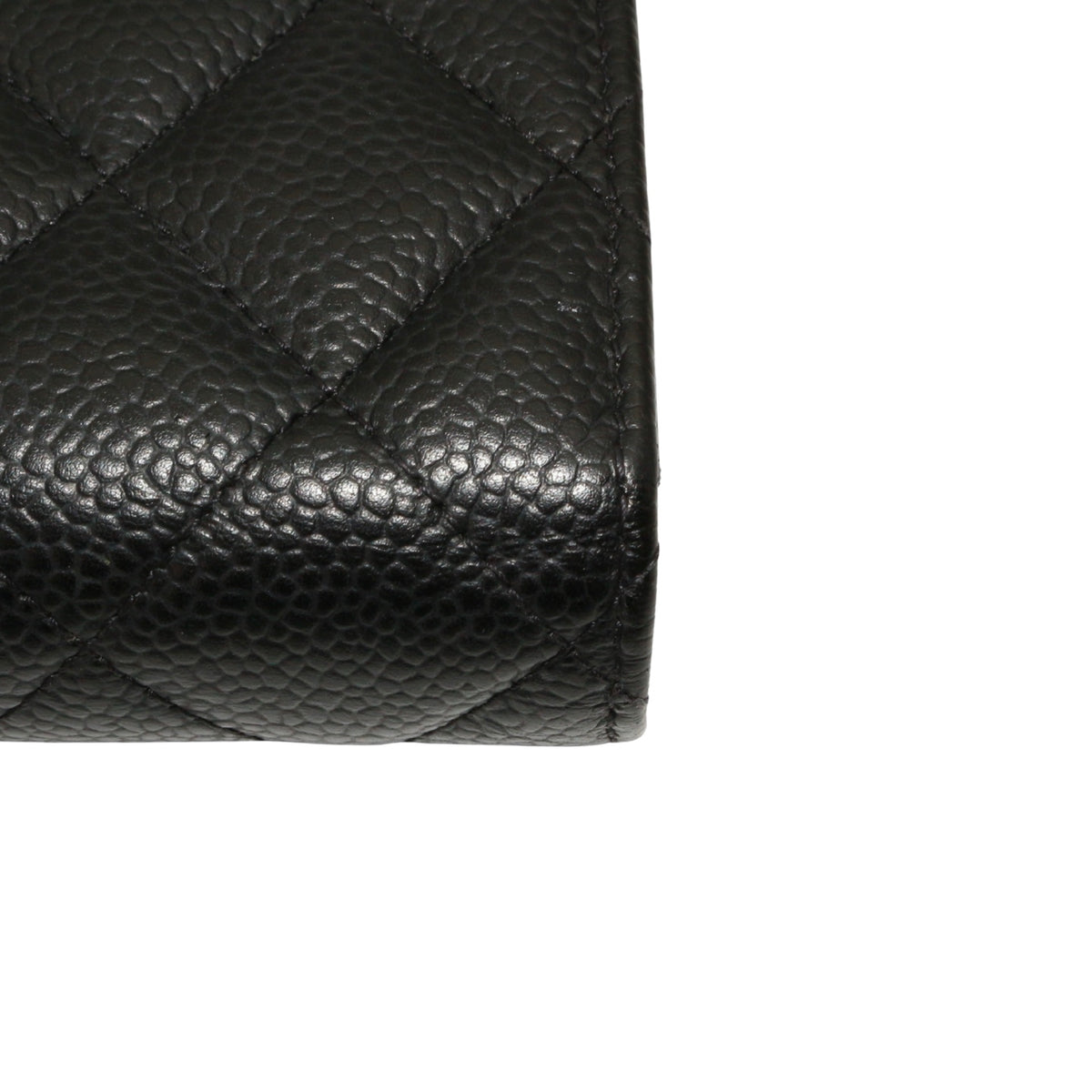 CHANEL Black Caviar Quilted Long Wallet [Used]