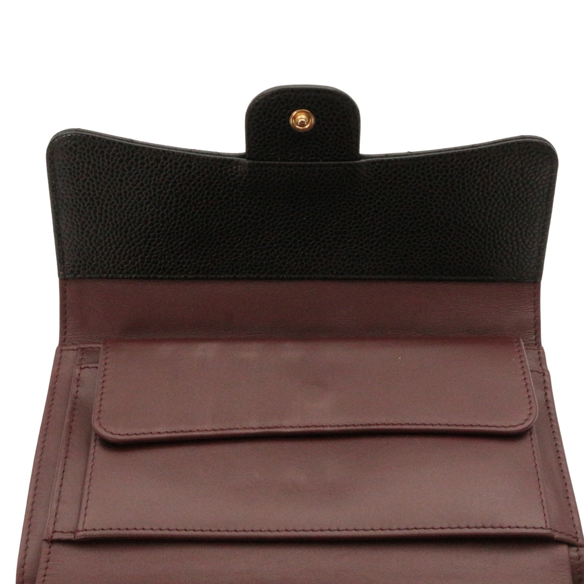 CHANEL Black Caviar Quilted Long Wallet [Used]