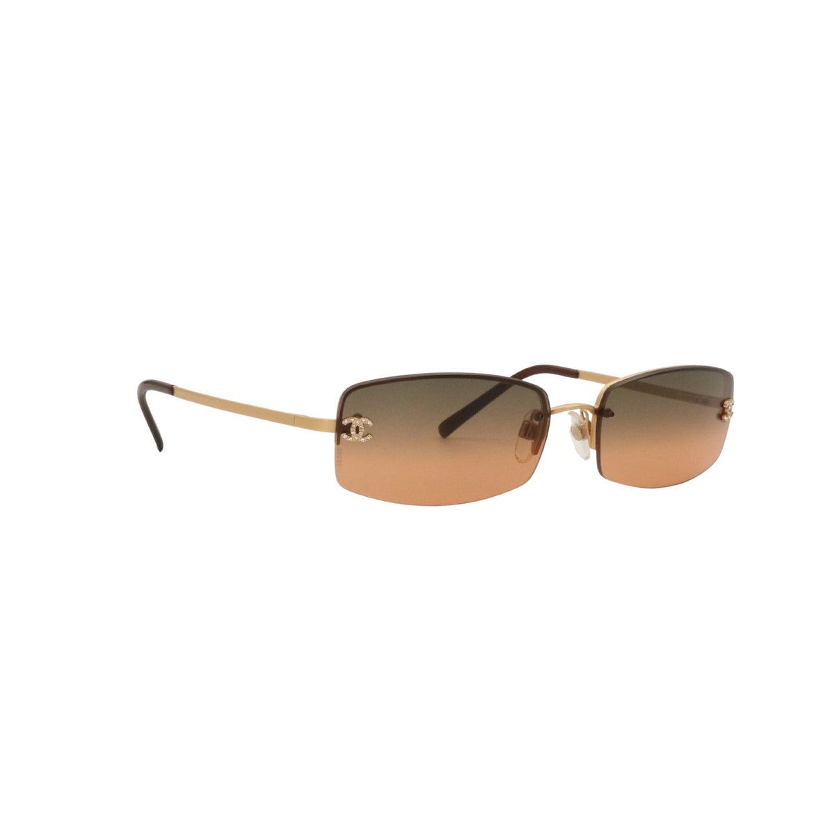 CHANEL Y2K Gradient Double CC Rhinestone Sunglasses [Used]