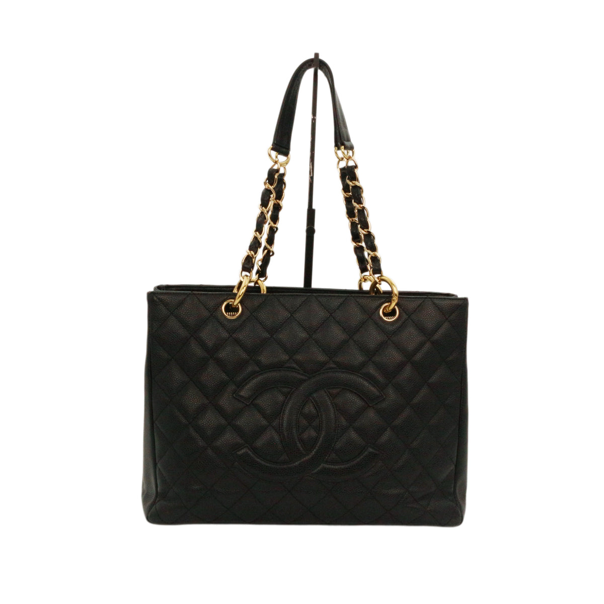 CHANEL Black Caviar Grand Shopping Tote GST [Used]