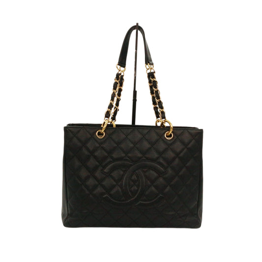 CHANEL Black Caviar Grand Shopping Tote GST [Used]