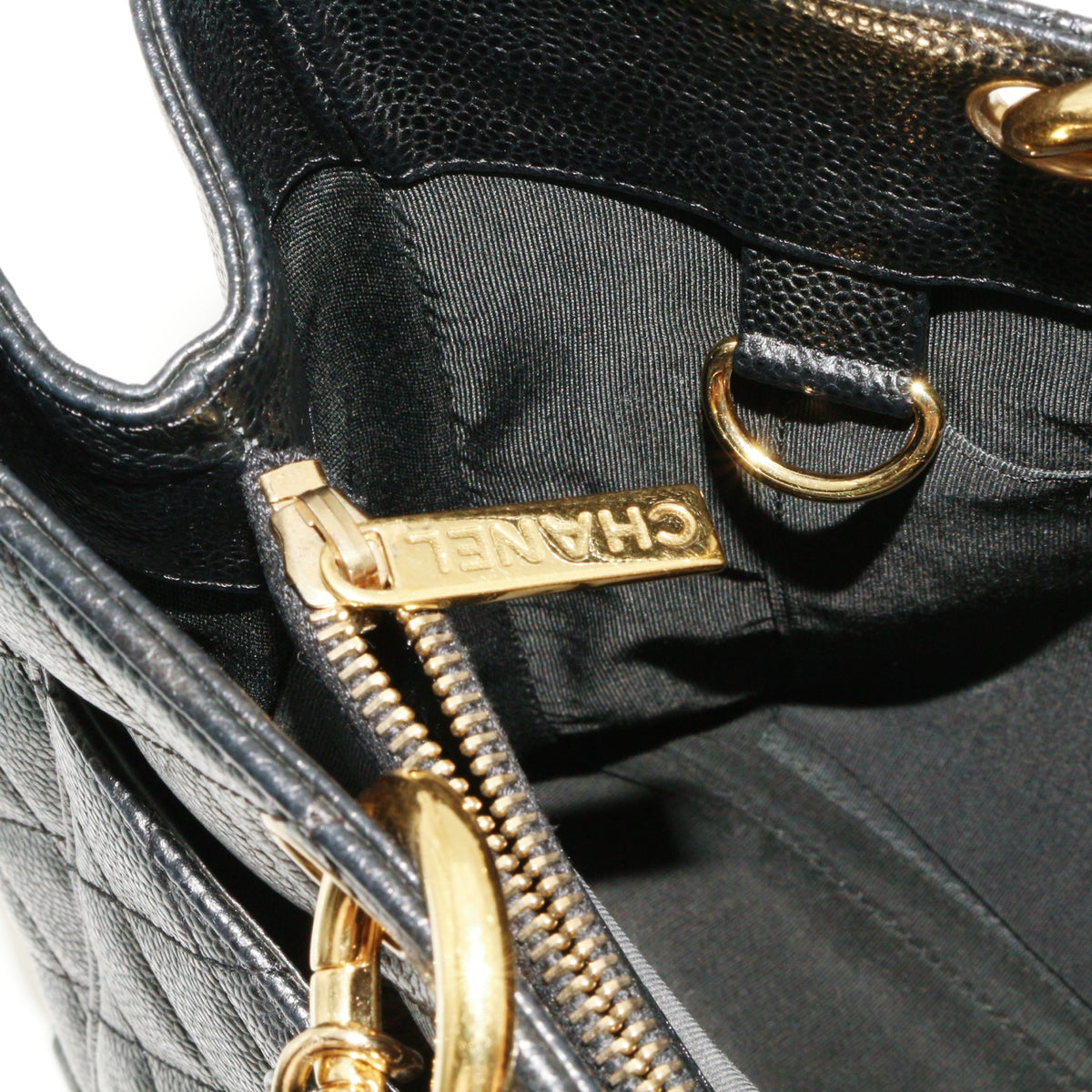 CHANEL Black Caviar Grand Shopping Tote GST [Used]