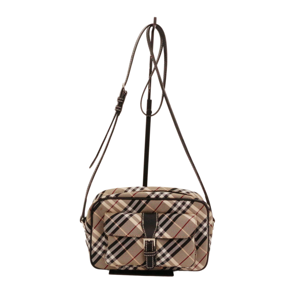 BURBERRY Haymarket Check Canvas & Leather Flap Crossbody Bag [Used]