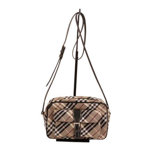 BURBERRY Haymarket Check Canvas & Leather Flap Crossbody Bag [Used]