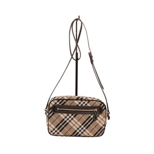 BURBERRY Haymarket Check Canvas & Leather Flap Crossbody Bag [Used]