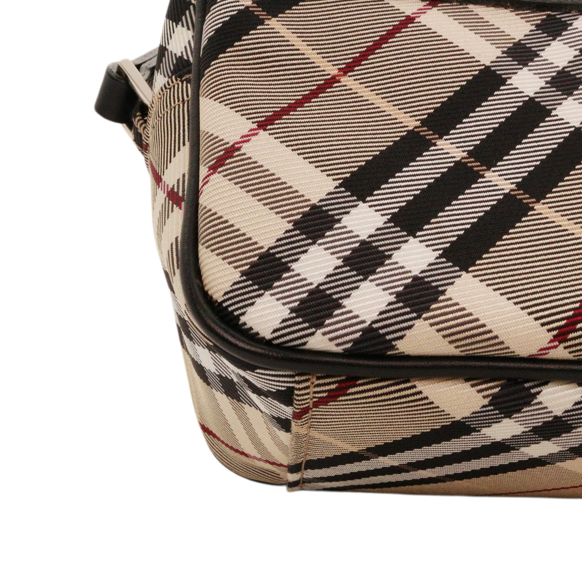 BURBERRY Haymarket Check Canvas & Leather Flap Crossbody Bag [Used]