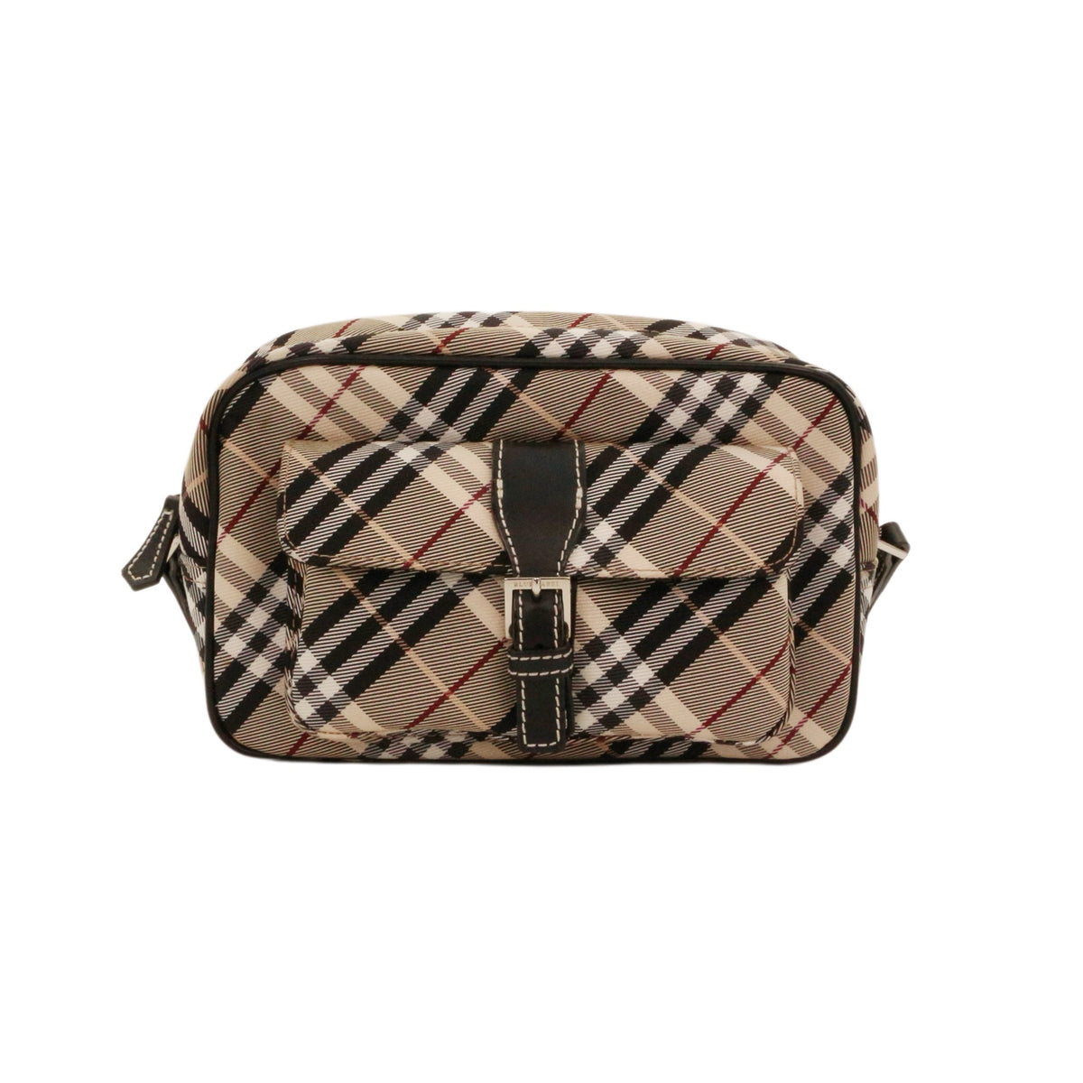 BURBERRY Haymarket Check Canvas & Leather Flap Crossbody Bag [Used]