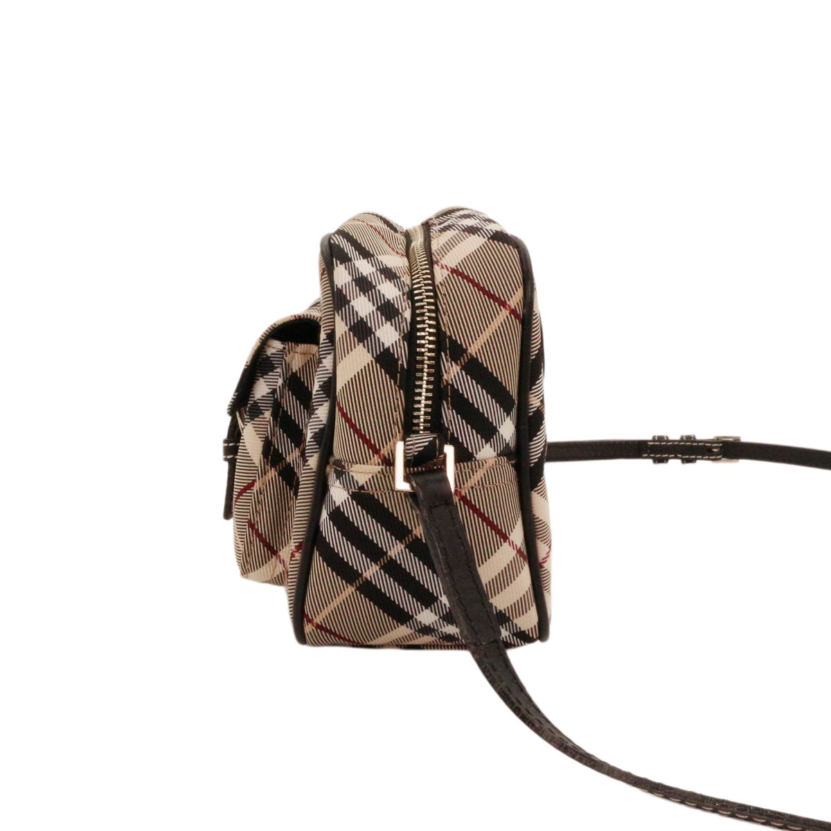 BURBERRY Haymarket Check Canvas & Leather Flap Crossbody Bag [Used]