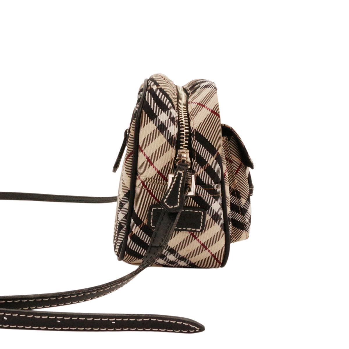 BURBERRY Haymarket Check Canvas & Leather Flap Crossbody Bag [Used]