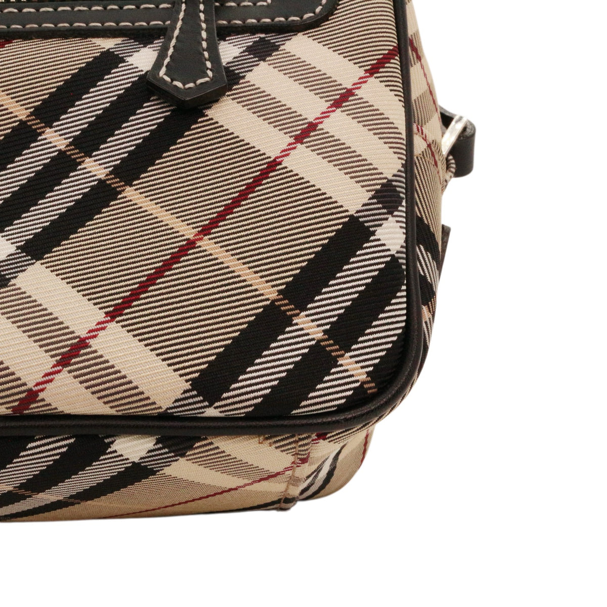 BURBERRY Haymarket Check Canvas & Leather Flap Crossbody Bag [Used]