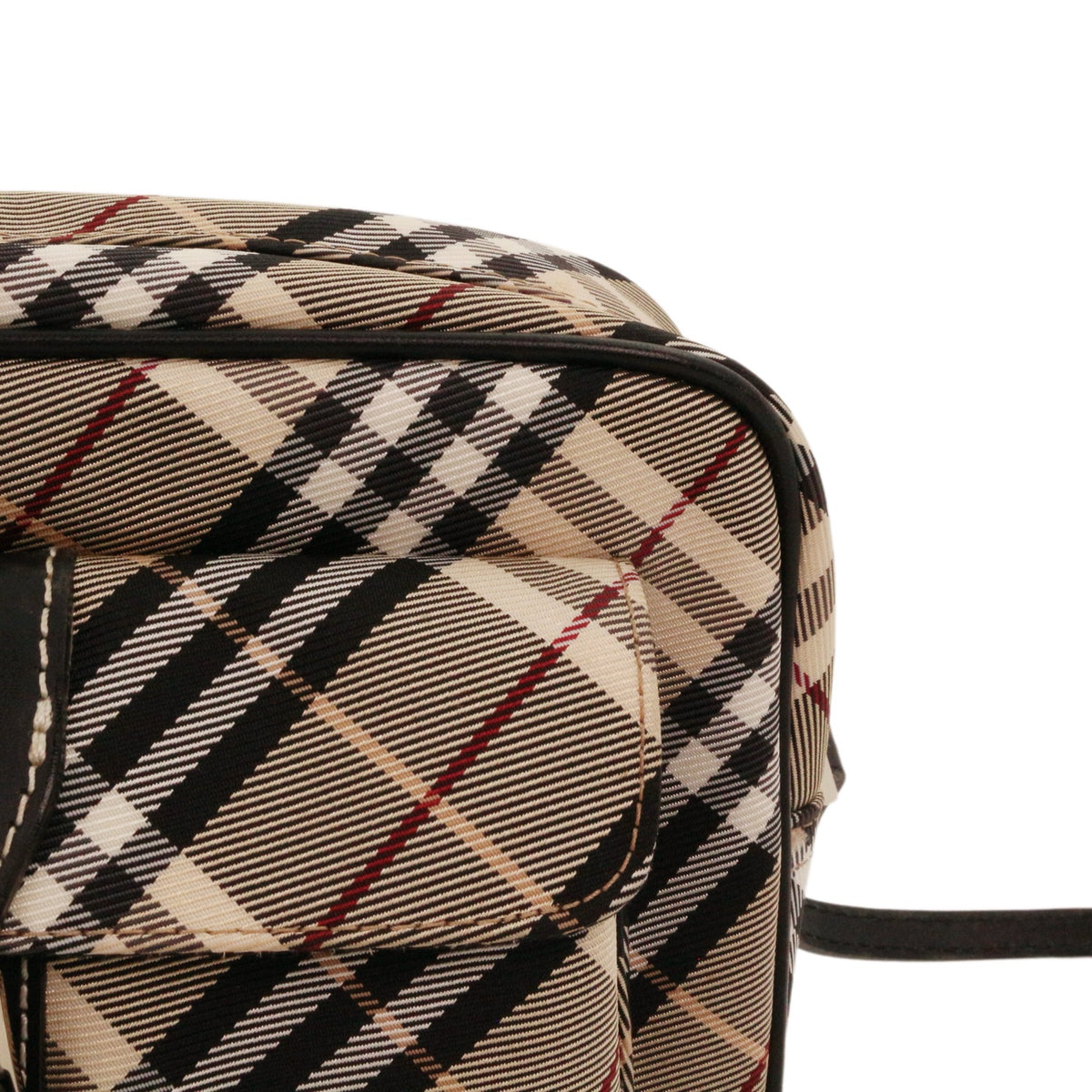 BURBERRY Haymarket Check Canvas & Leather Flap Crossbody Bag [Used]