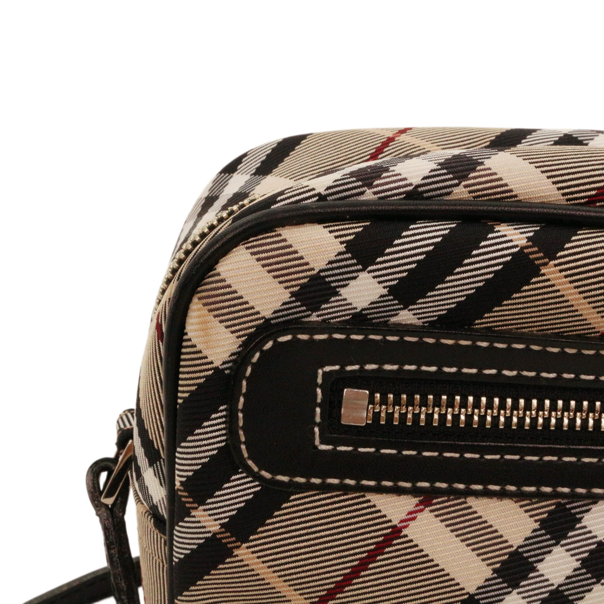BURBERRY Haymarket Check Canvas & Leather Flap Crossbody Bag [Used]