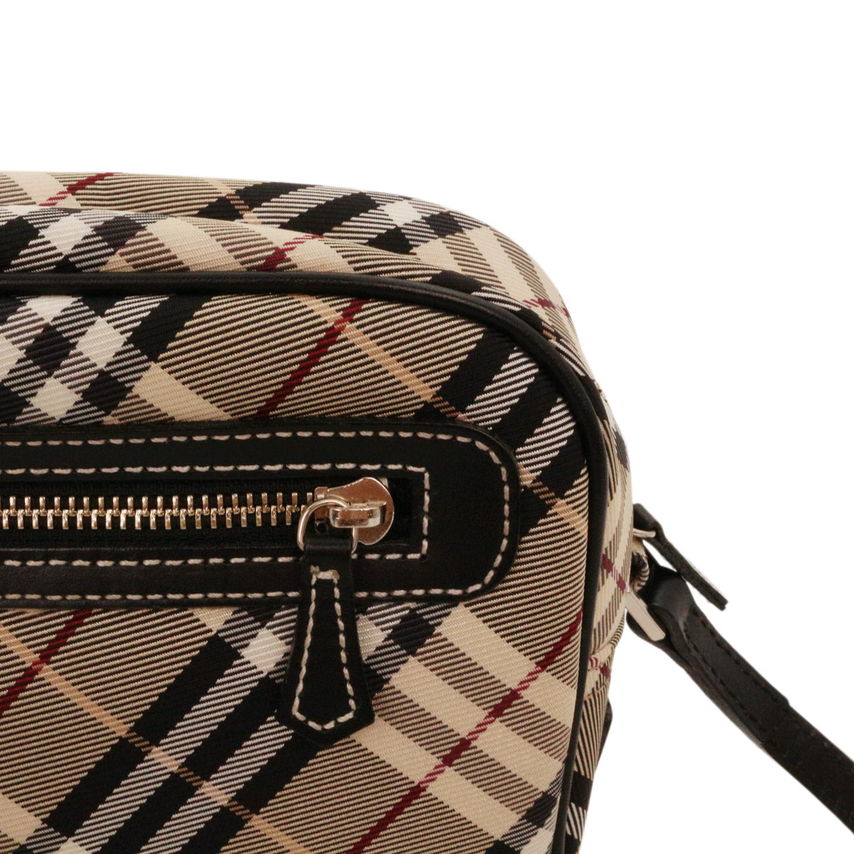 BURBERRY Haymarket Check Canvas & Leather Flap Crossbody Bag [Used]