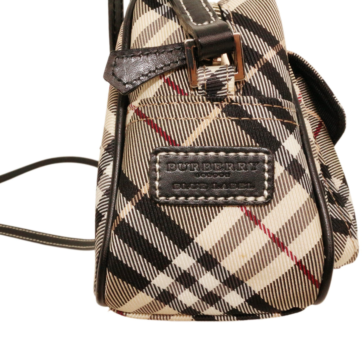 BURBERRY Haymarket Check Canvas & Leather Flap Crossbody Bag [Used]