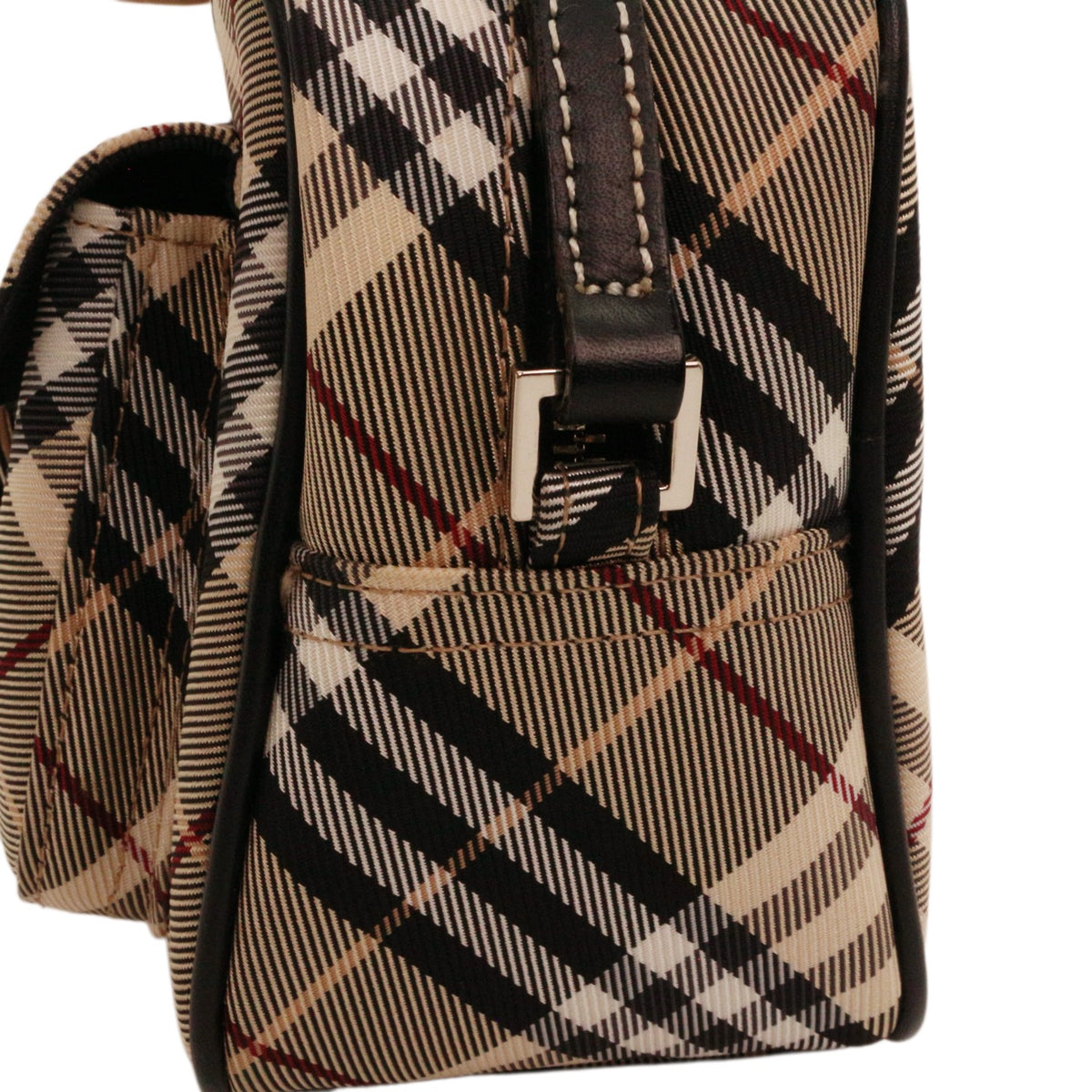 BURBERRY Haymarket Check Canvas & Leather Flap Crossbody Bag [Used]