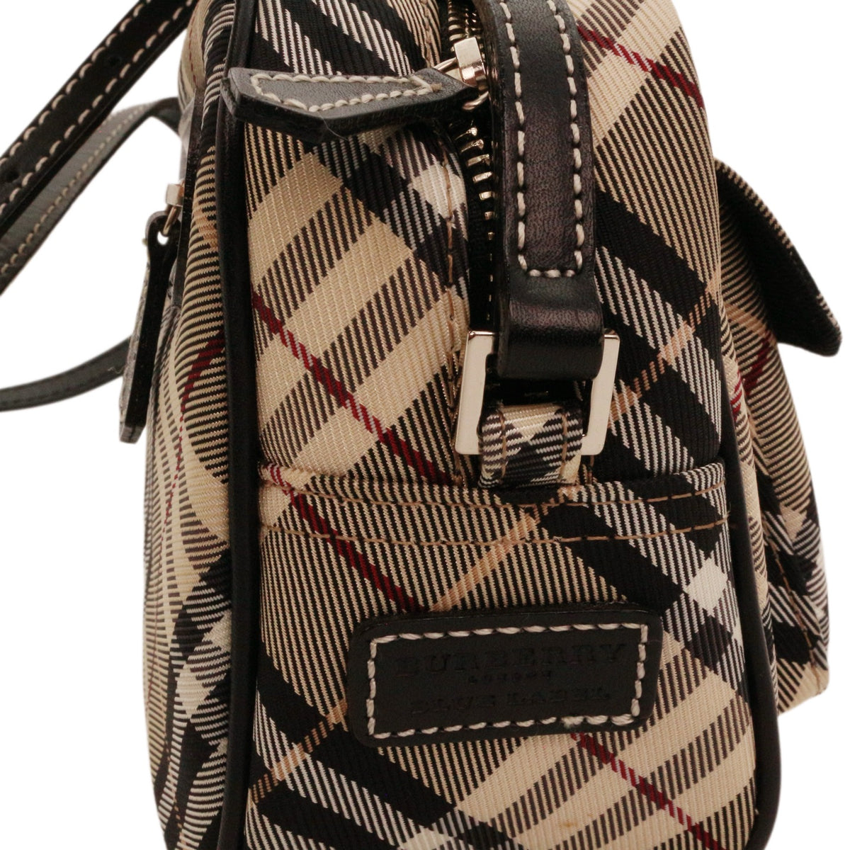 BURBERRY Haymarket Check Canvas & Leather Flap Crossbody Bag [Used]