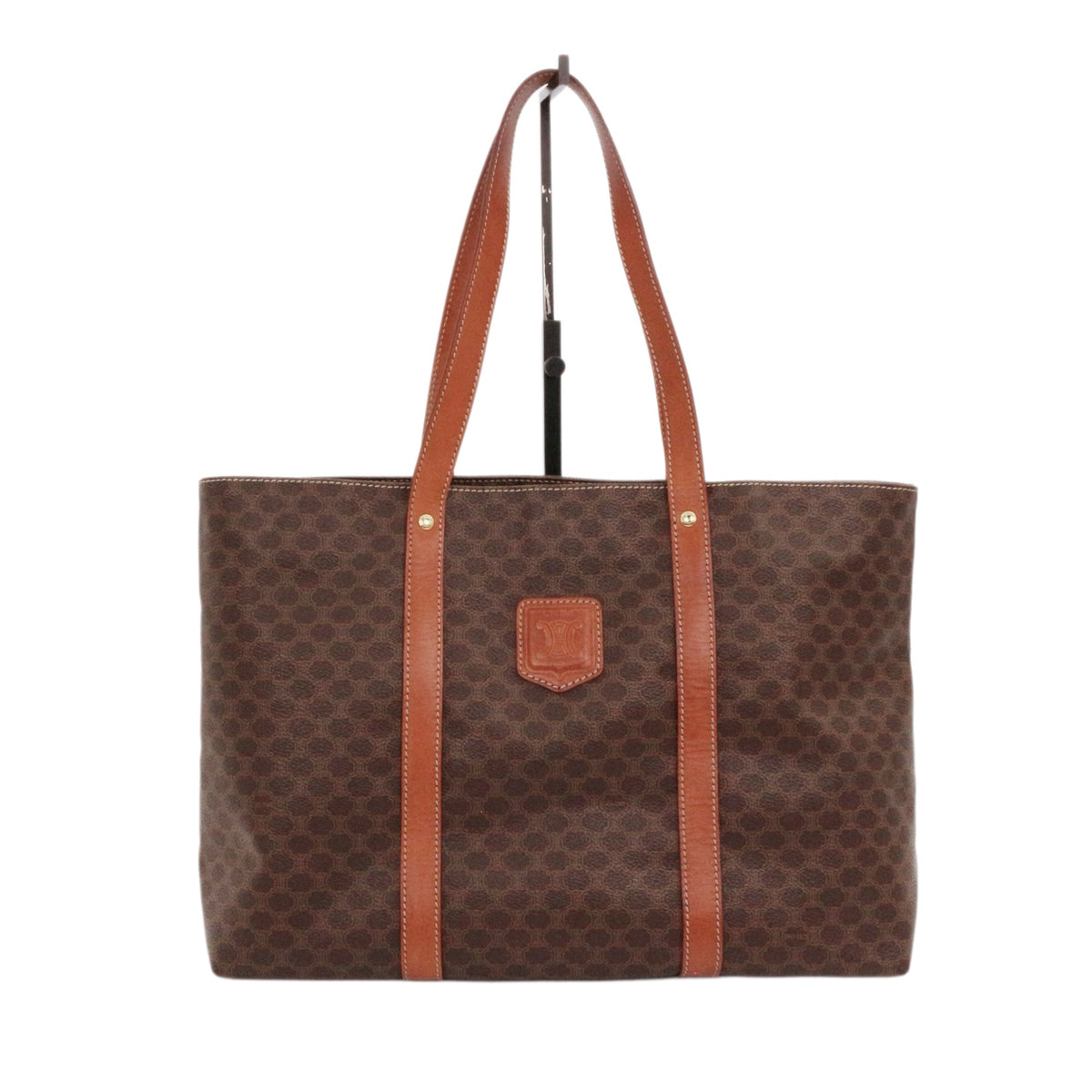 CELINE Brown Macadam Canvas Horizontal Cabas Tote Bag [Used]