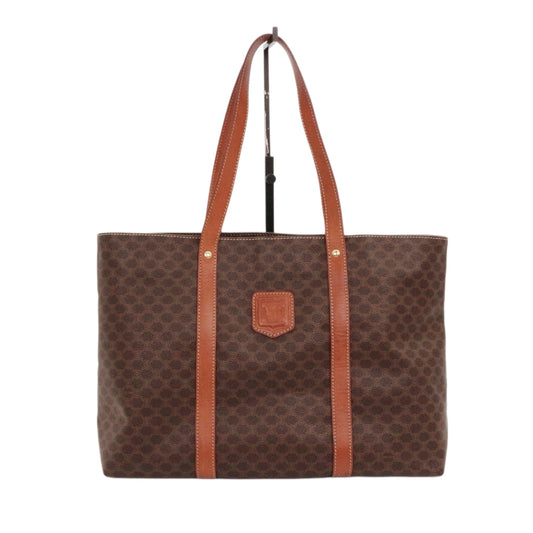 CELINE Brown Macadam Canvas Horizontal Cabas Tote Bag [Used]