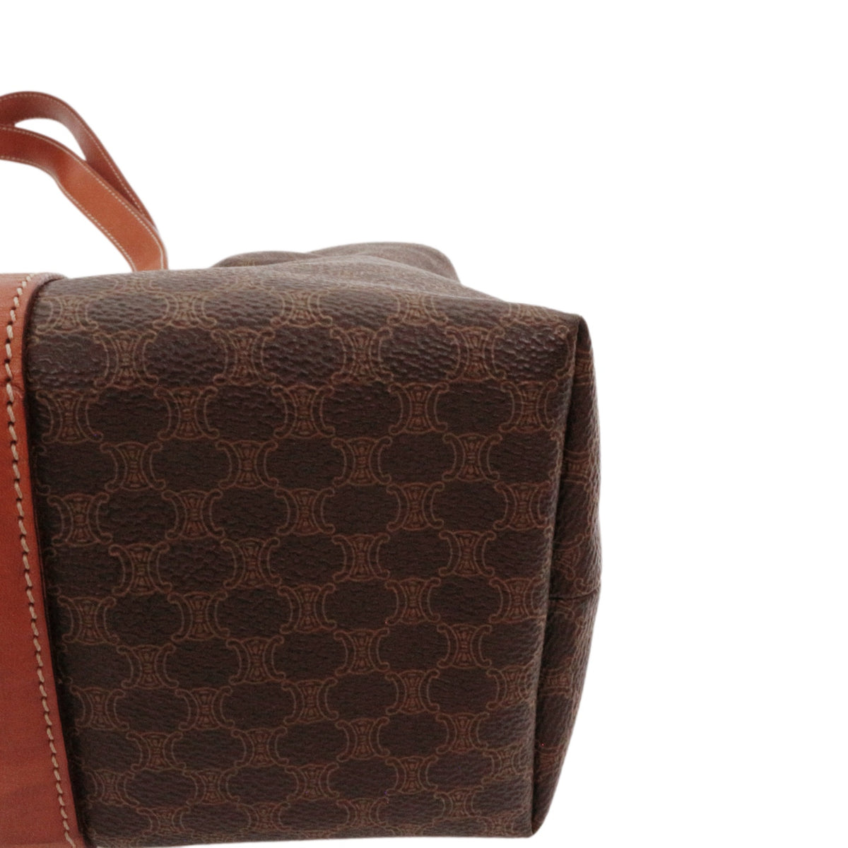 CELINE Brown Macadam Canvas Horizontal Cabas Tote Bag [Used]