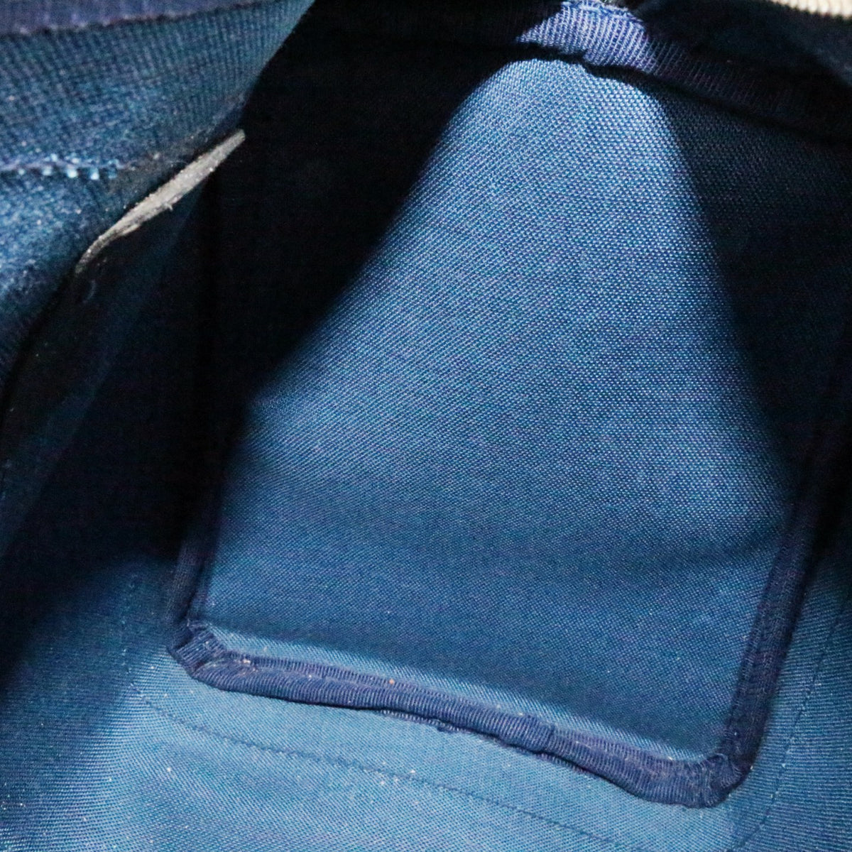 GUCCI Beige & Dark Blue GG Canvas Boston Tote Bag [Used]