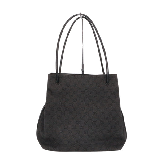 GUCCI Black & Grey GG Denim Leather Tote Bag [Used]