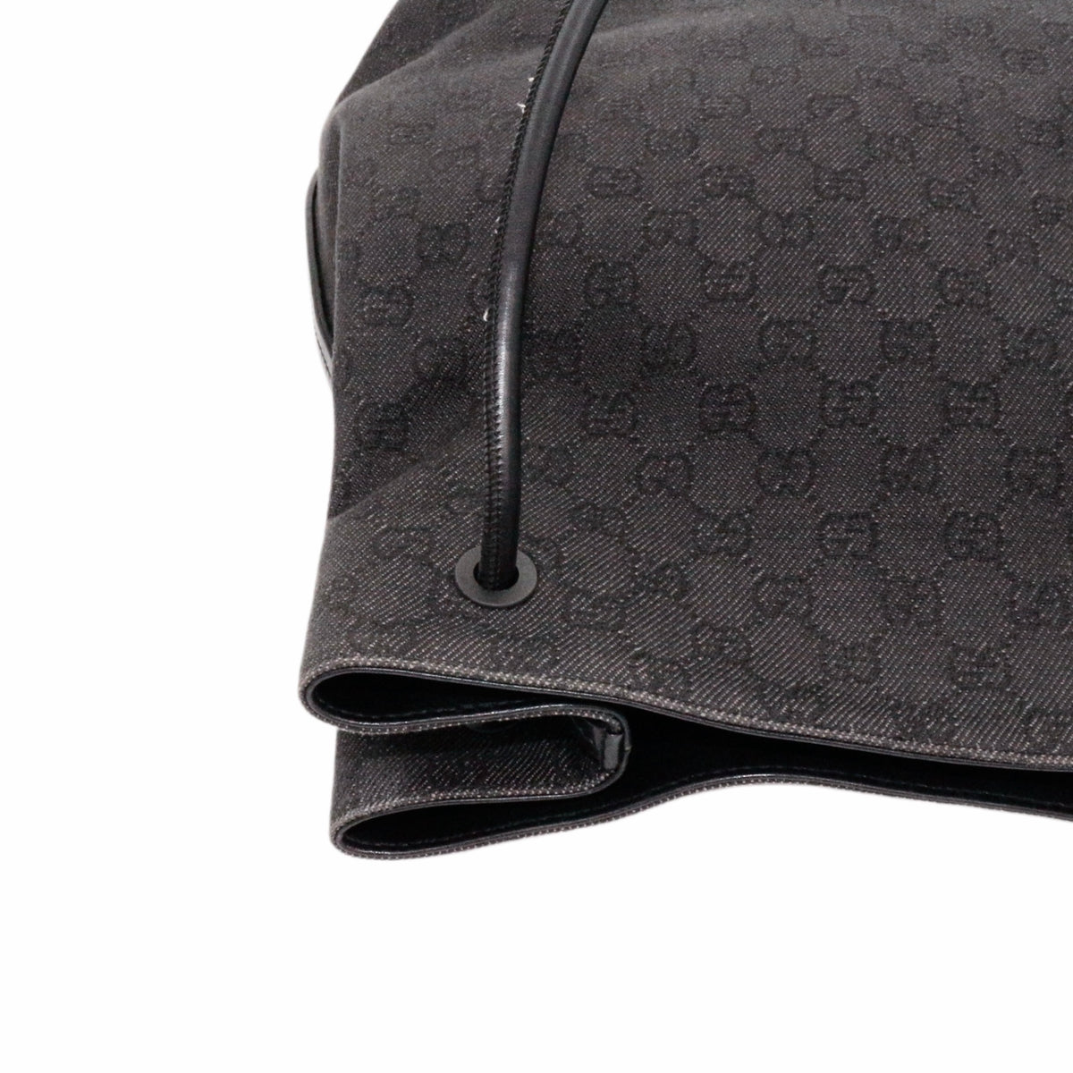 GUCCI Black & Grey GG Denim Leather Tote Bag [Used]