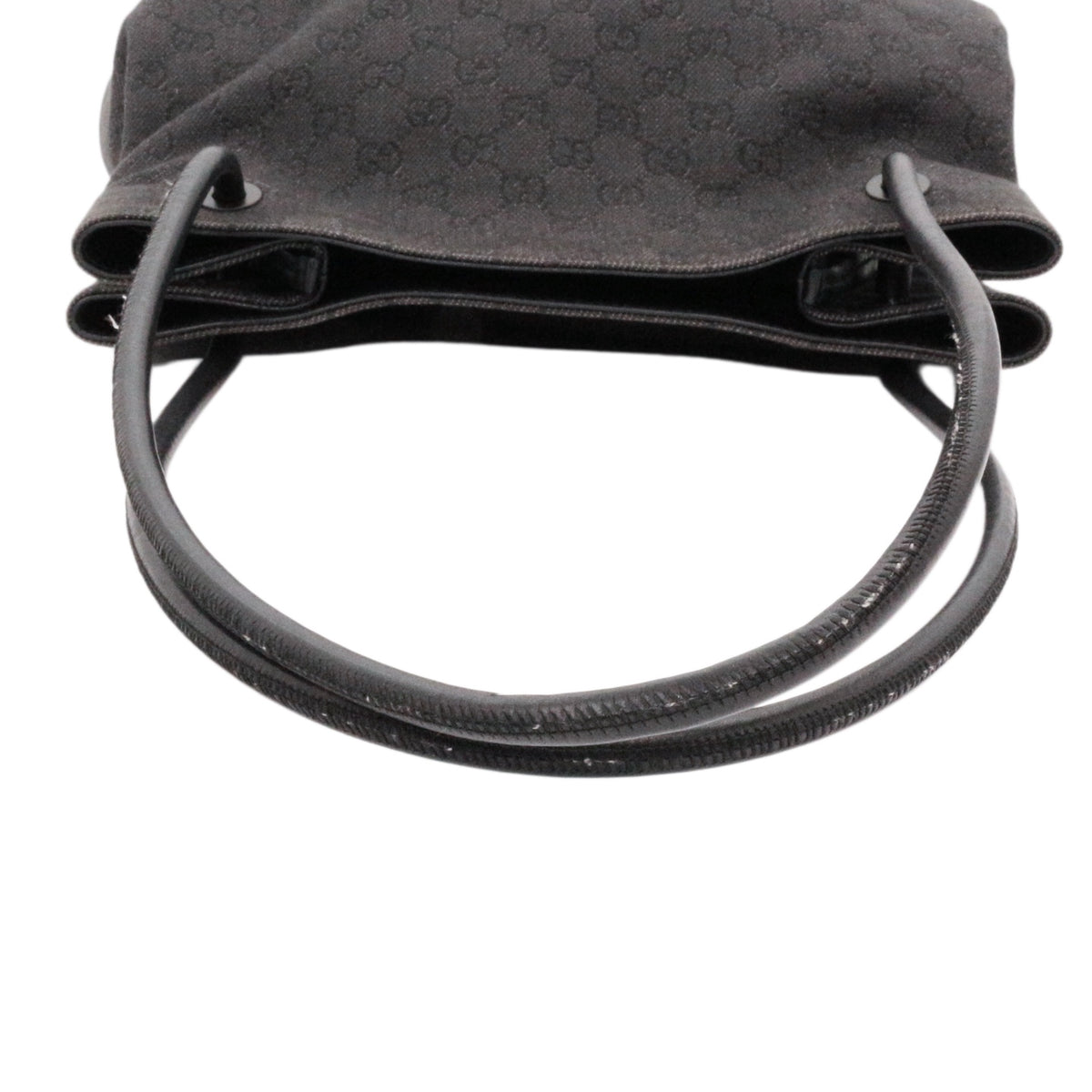 GUCCI Black & Grey GG Denim Leather Tote Bag [Used]