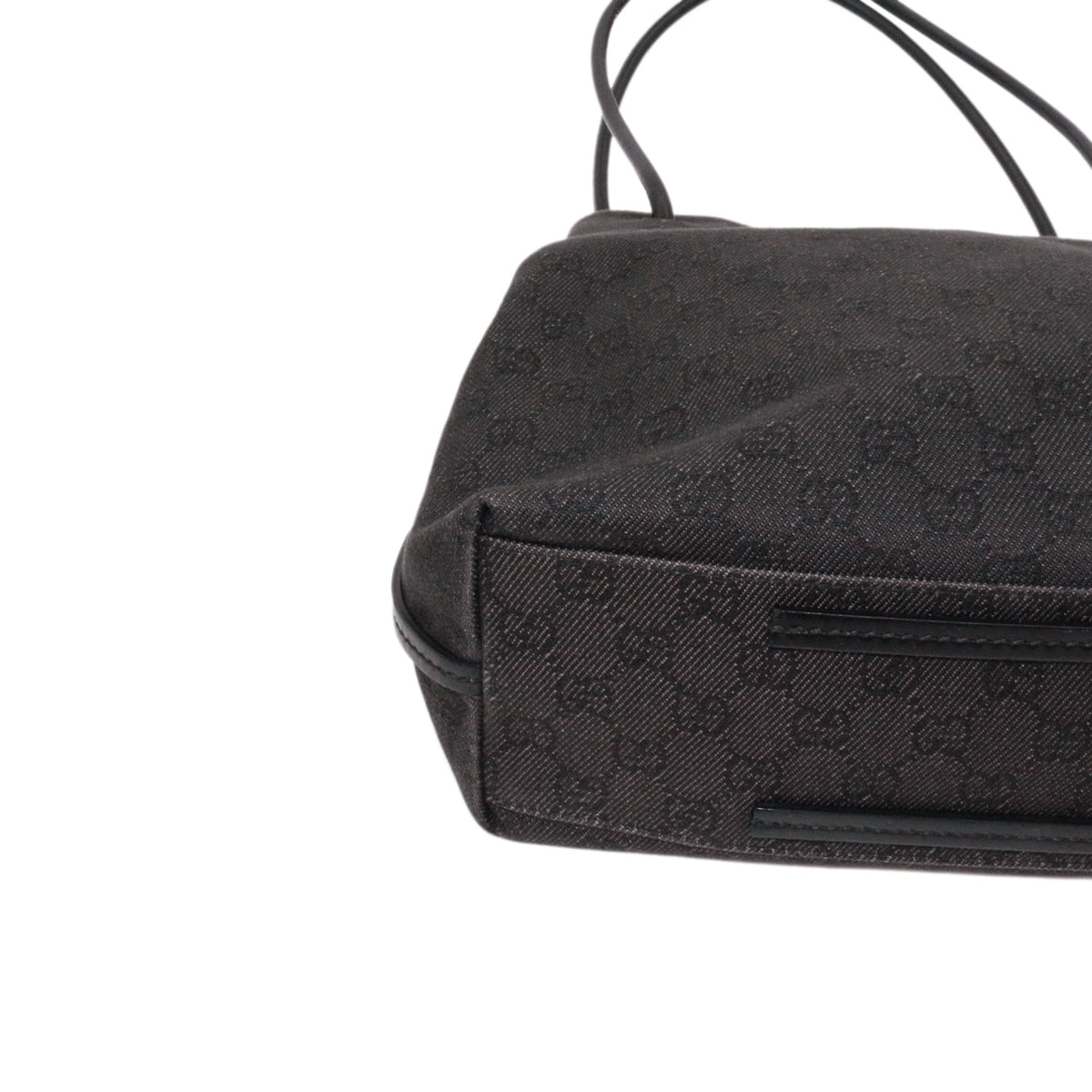 GUCCI Black & Grey GG Denim Leather Tote Bag [Used]