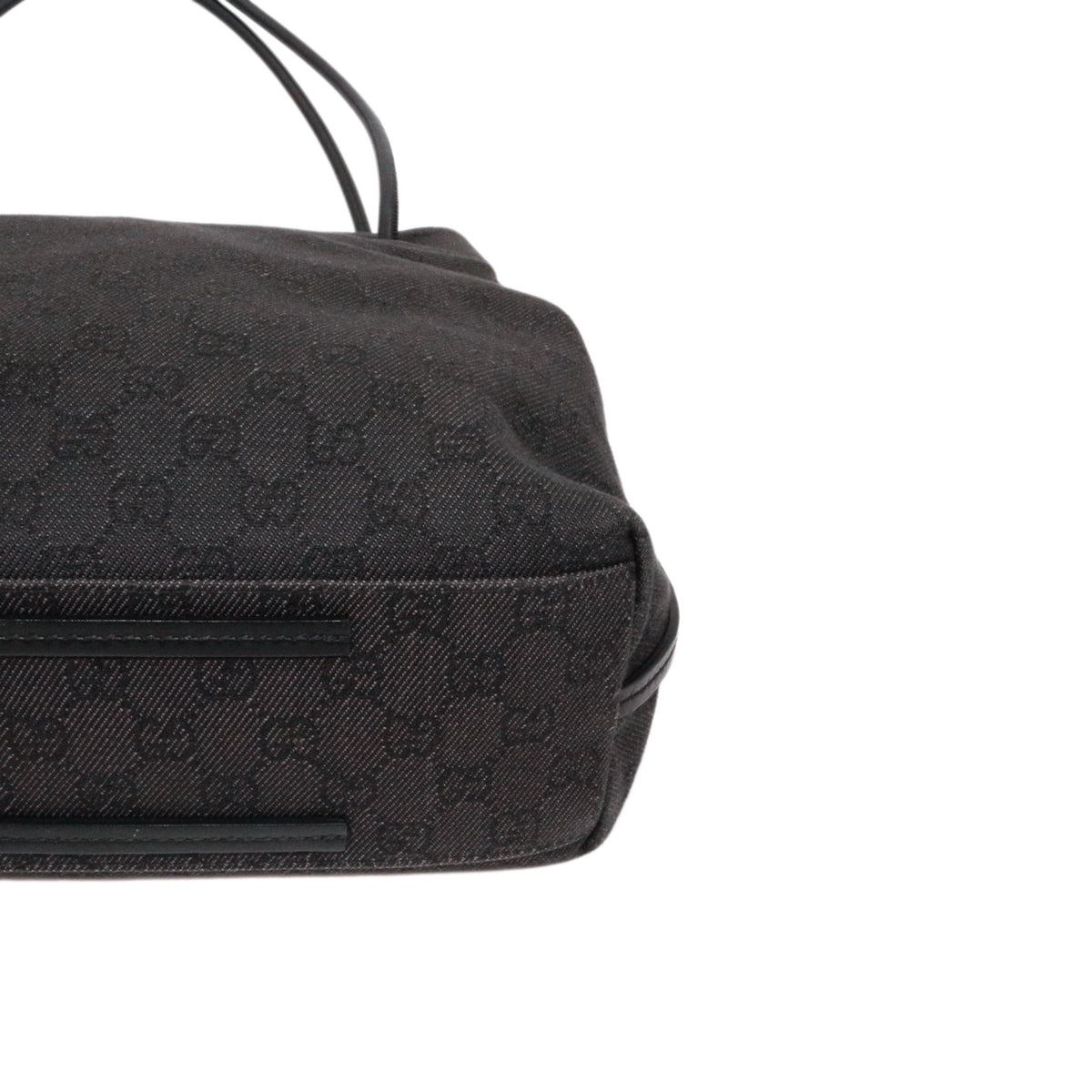 GUCCI Black & Grey GG Denim Leather Tote Bag [Used]