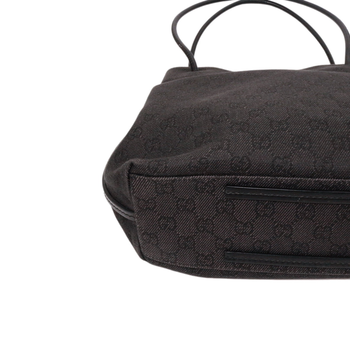 GUCCI Black & Grey GG Denim Leather Tote Bag [Used]