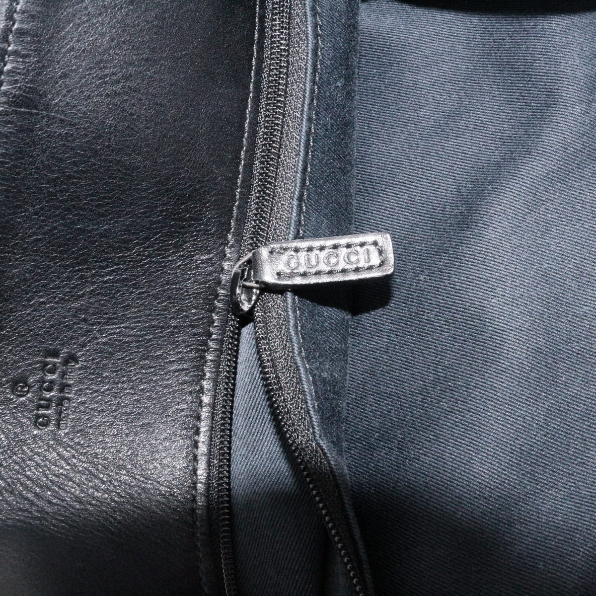 GUCCI Black & Grey GG Denim Leather Tote Bag [Used]