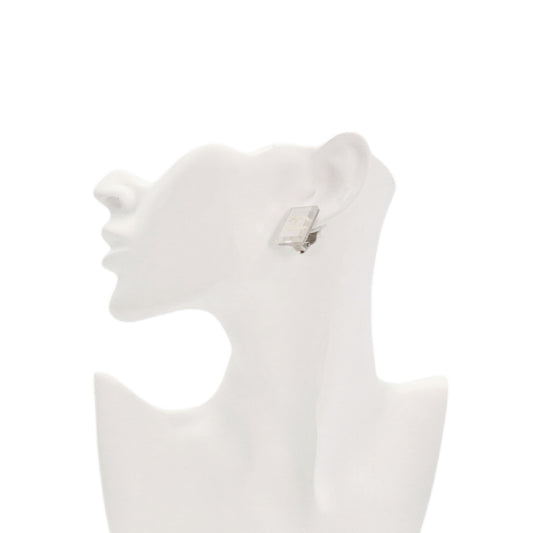 CHANEL 03C Silver Mirror CC Square Clip-On Earrings [Used]