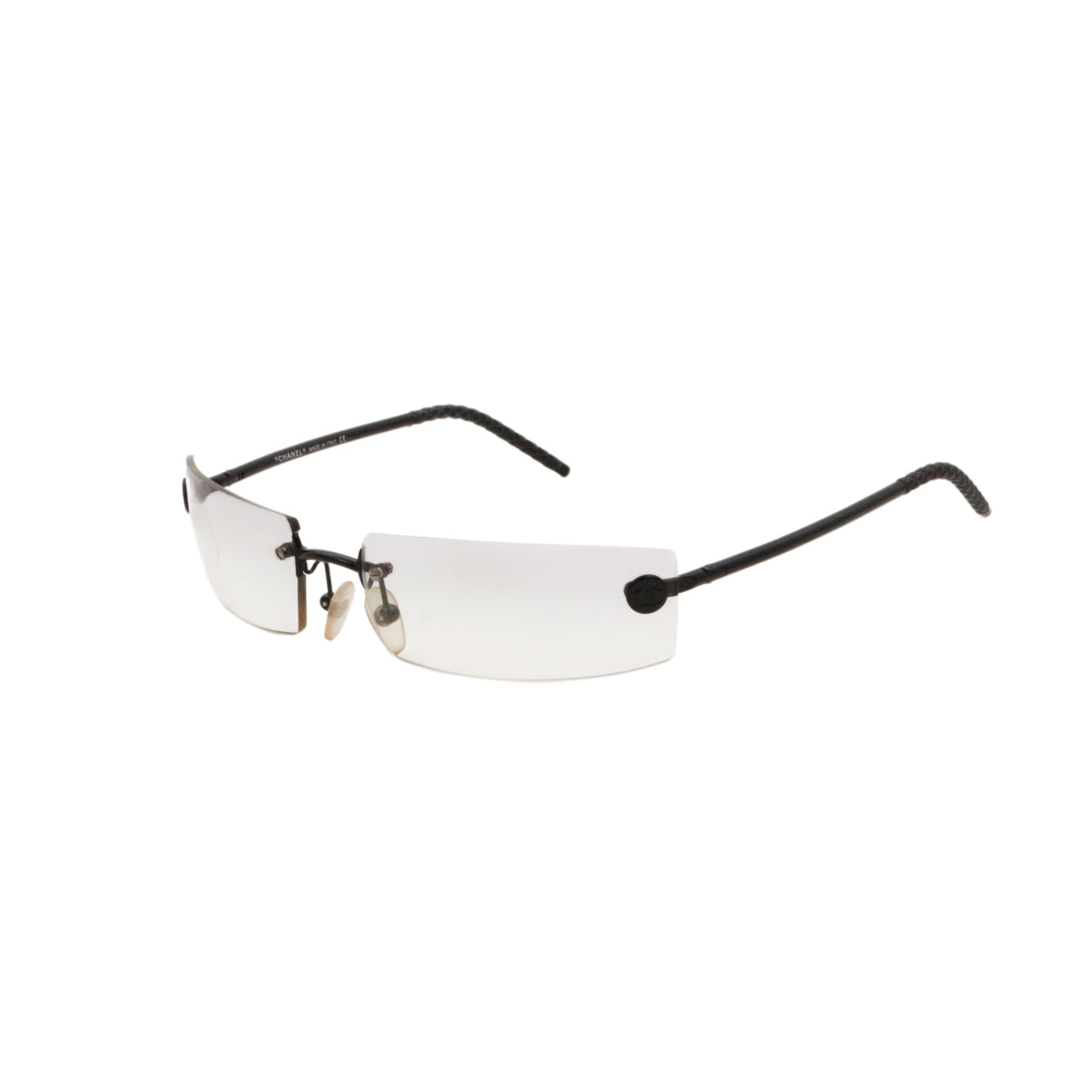 CHANEL Grey Gradient Rimless Rectangle Sunglasses [Used]