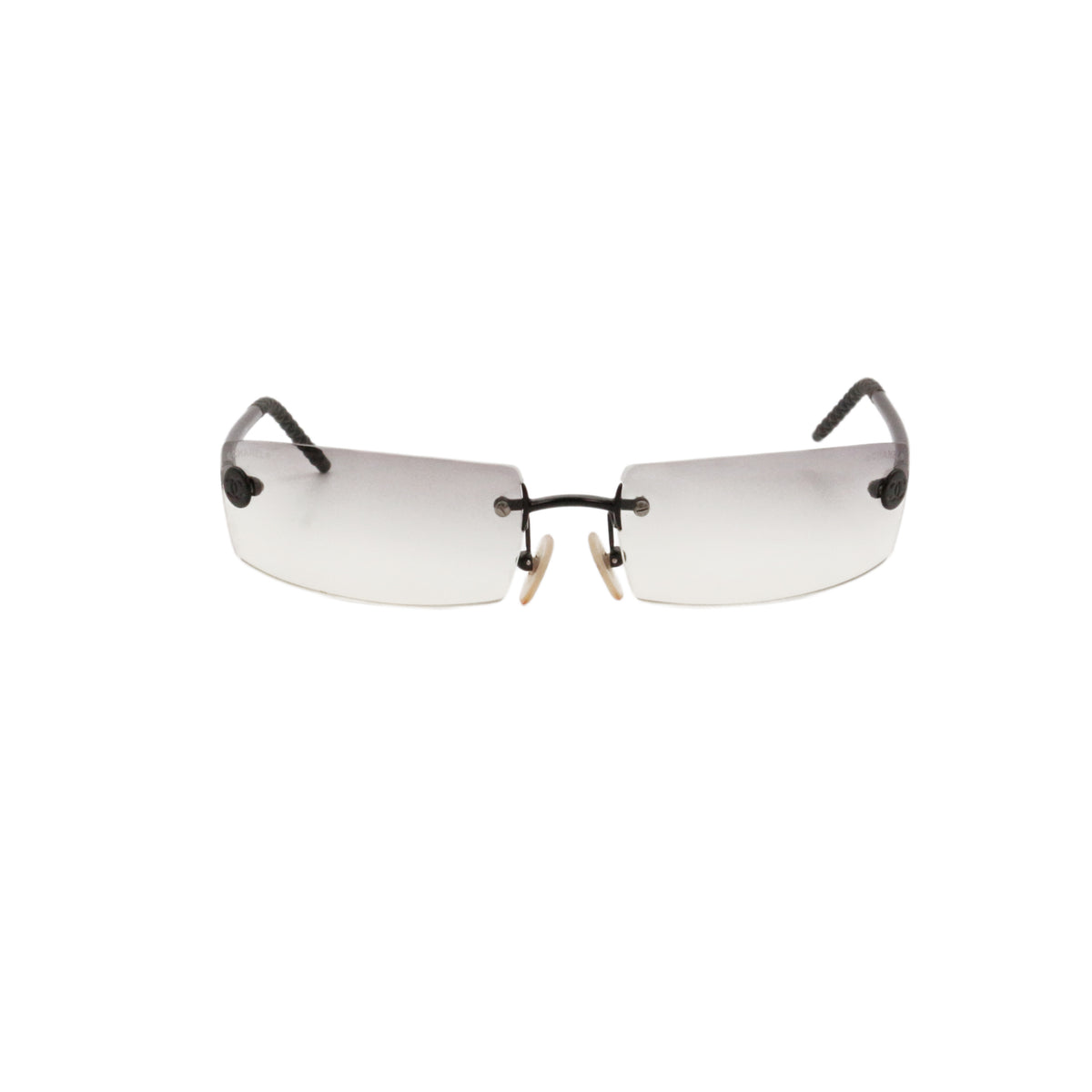 CHANEL Grey Gradient Rimless Rectangle Sunglasses [Used]