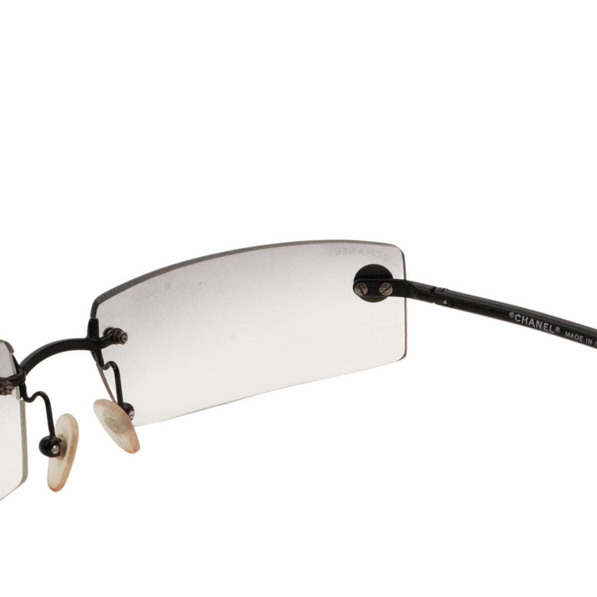 CHANEL Grey Gradient Rimless Rectangle Sunglasses [Used]