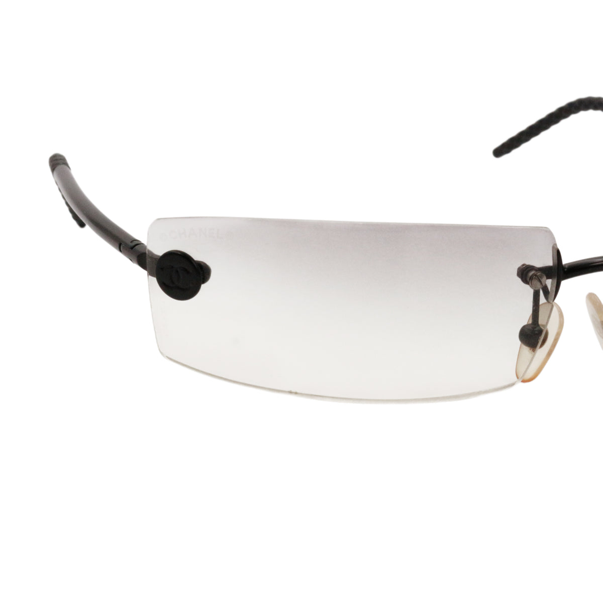 CHANEL Grey Gradient Rimless Rectangle Sunglasses [Used]