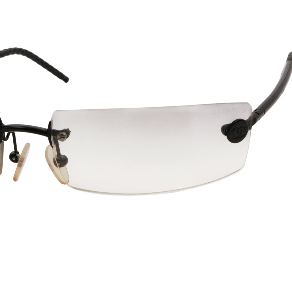 CHANEL Grey Gradient Rimless Rectangle Sunglasses [Used]
