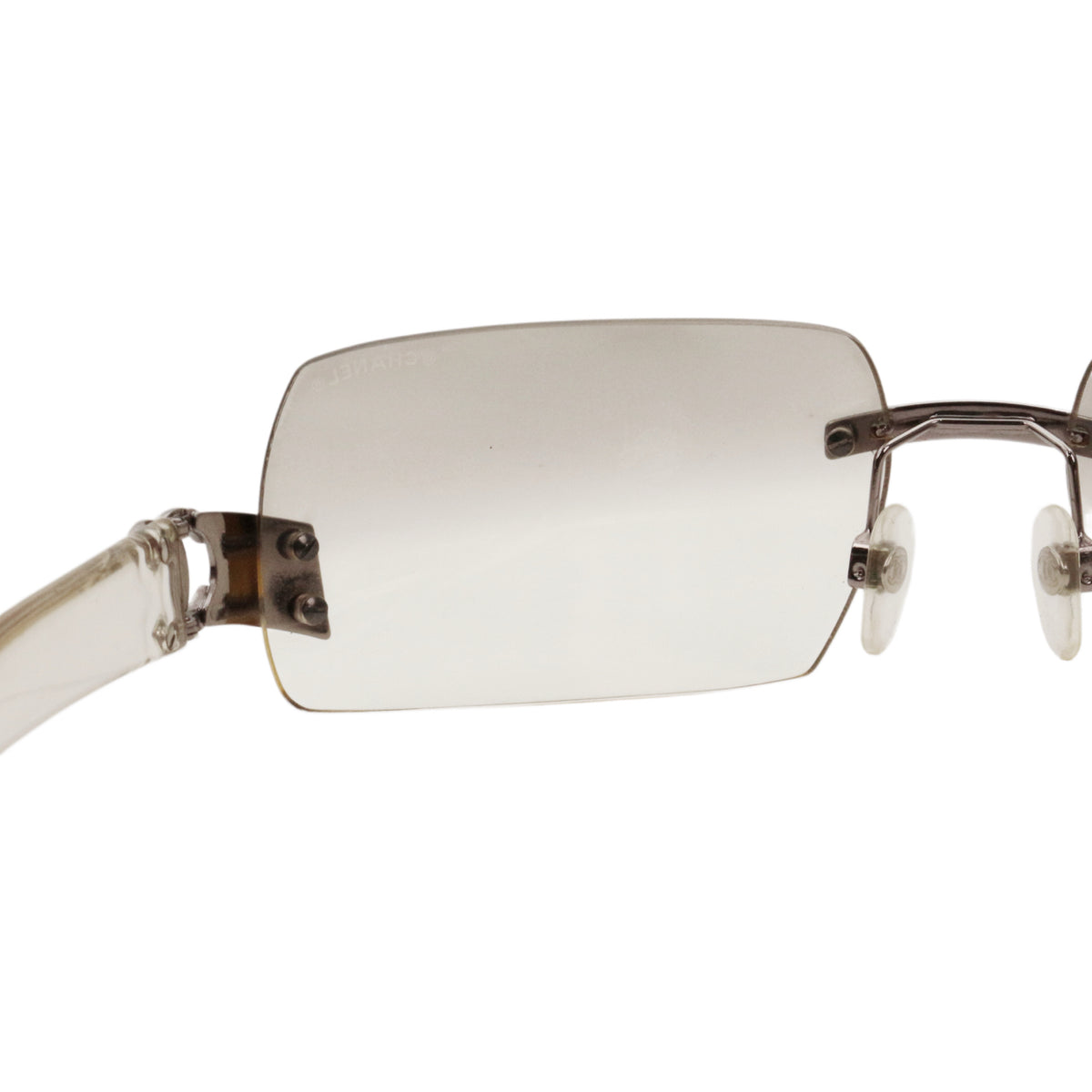 CHANEL 4037 Grey Gradient Rimless Shield Sunglasses [Used]
