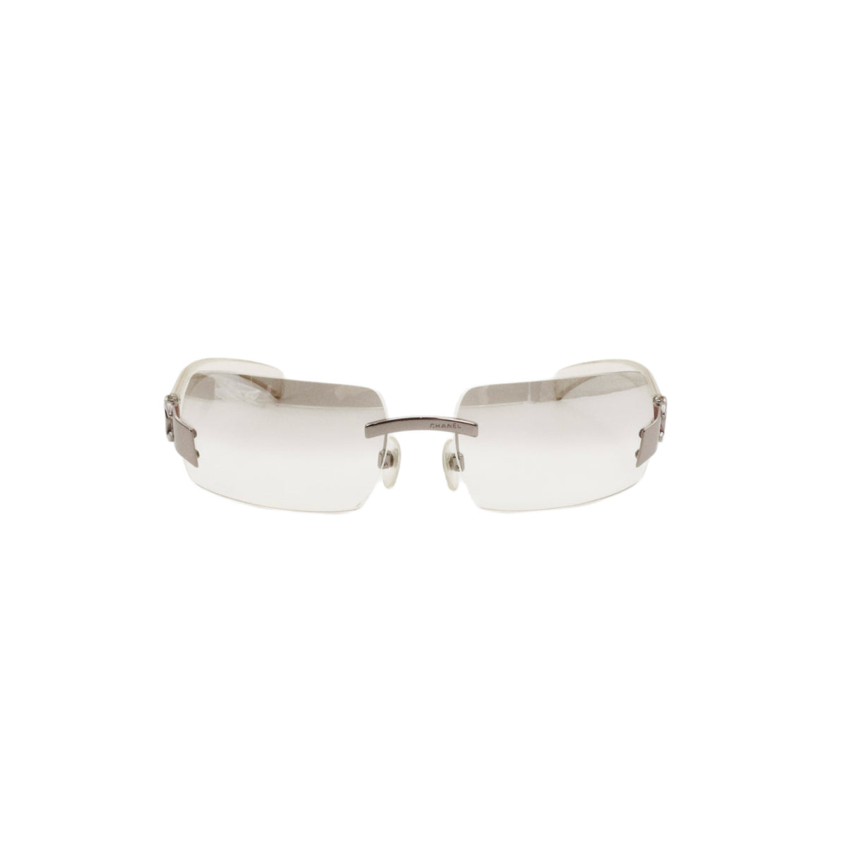 CHANEL 4037 Grey Gradient Rimless Shield Sunglasses [Used]