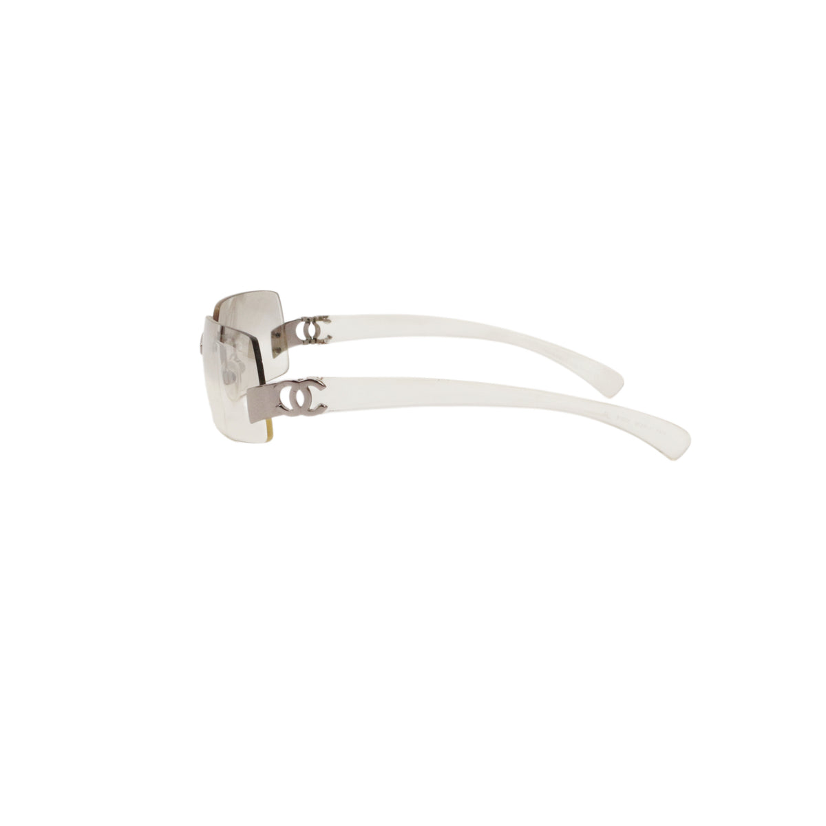 CHANEL 4037 Grey Gradient Rimless Shield Sunglasses [Used]