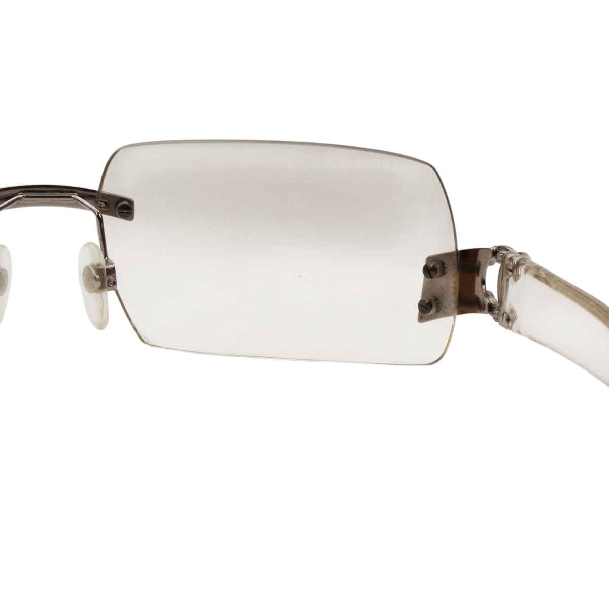 CHANEL 4037 Grey Gradient Rimless Shield Sunglasses [Used]