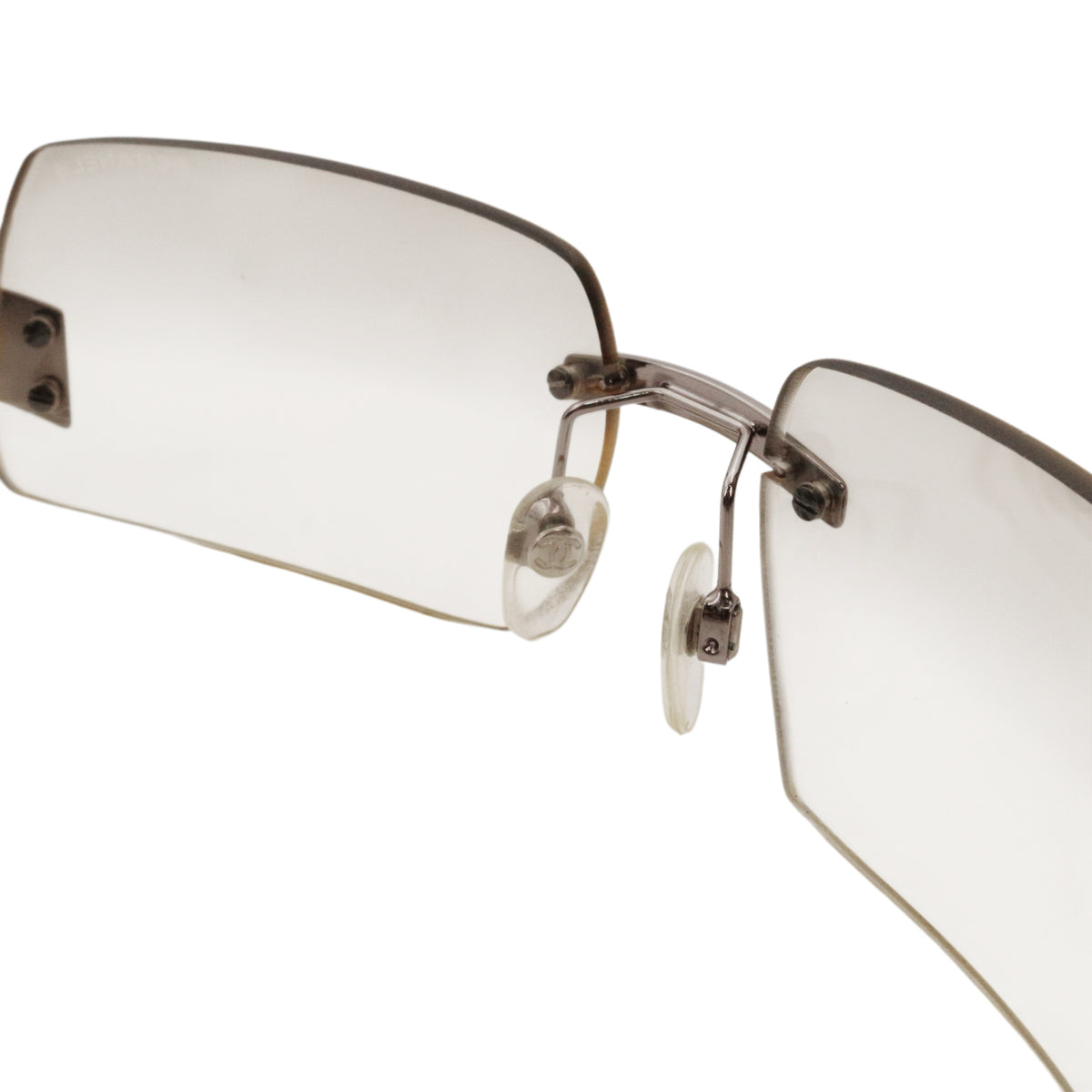 CHANEL 4037 Grey Gradient Rimless Shield Sunglasses [Used]