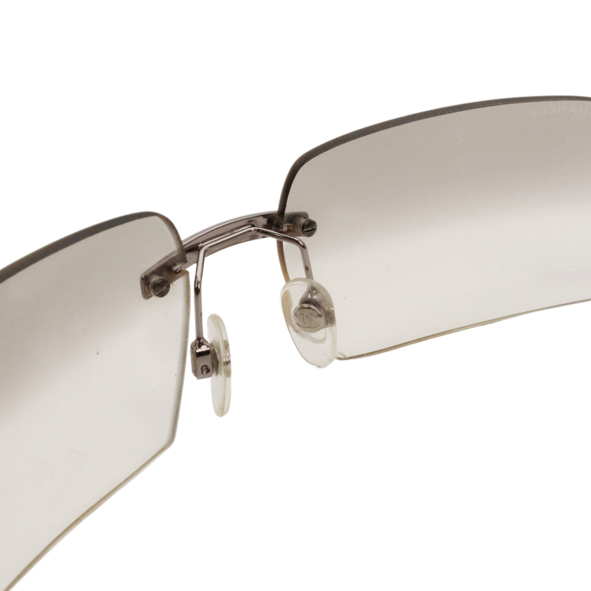 CHANEL 4037 Grey Gradient Rimless Shield Sunglasses [Used]