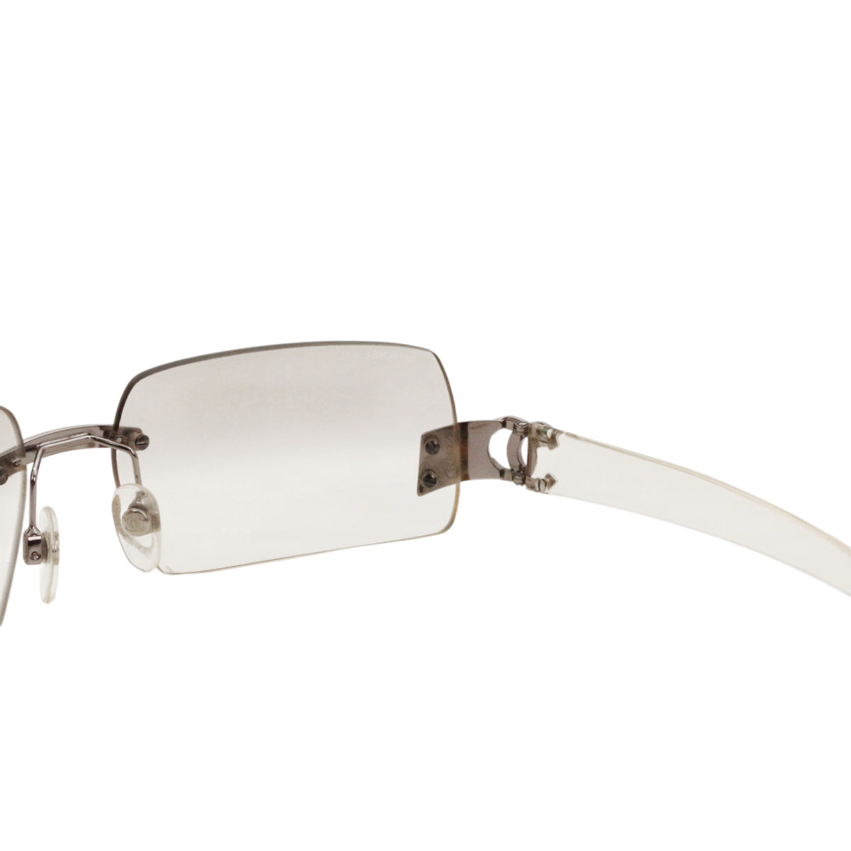 CHANEL 4037 Grey Gradient Rimless Shield Sunglasses [Used]