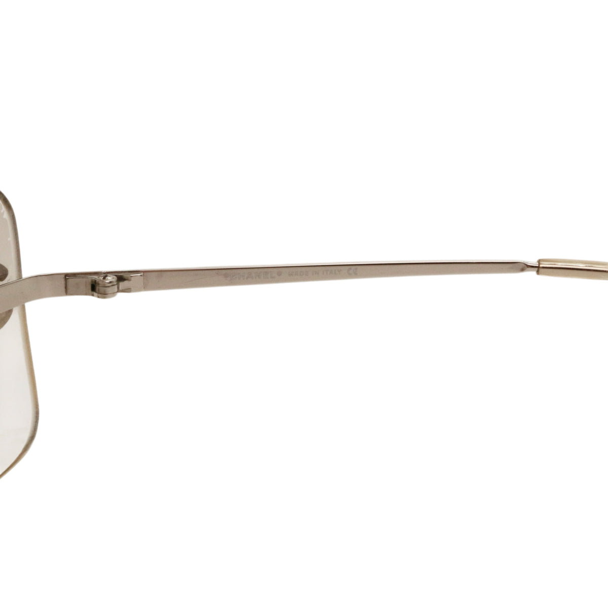 CHANEL 4017-D Y2K Grey Gradient Rhinestone CC Rimless Sunglasses [Used]