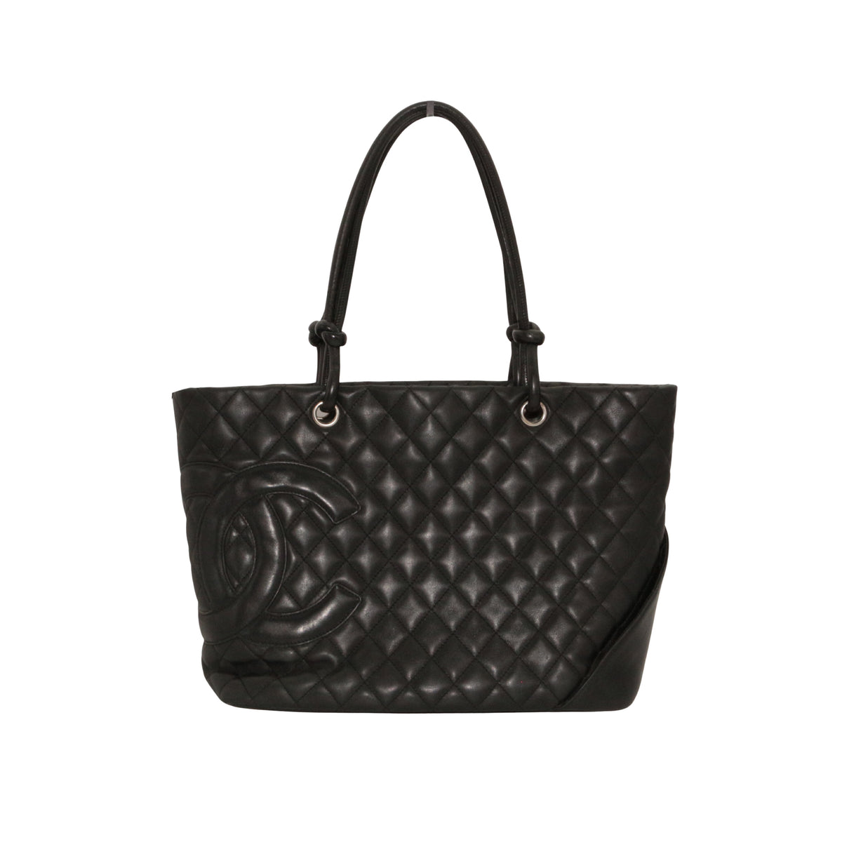 CHANEL Black Quilted Calfskin Large Cambon Ligne Tote Bag [Used]